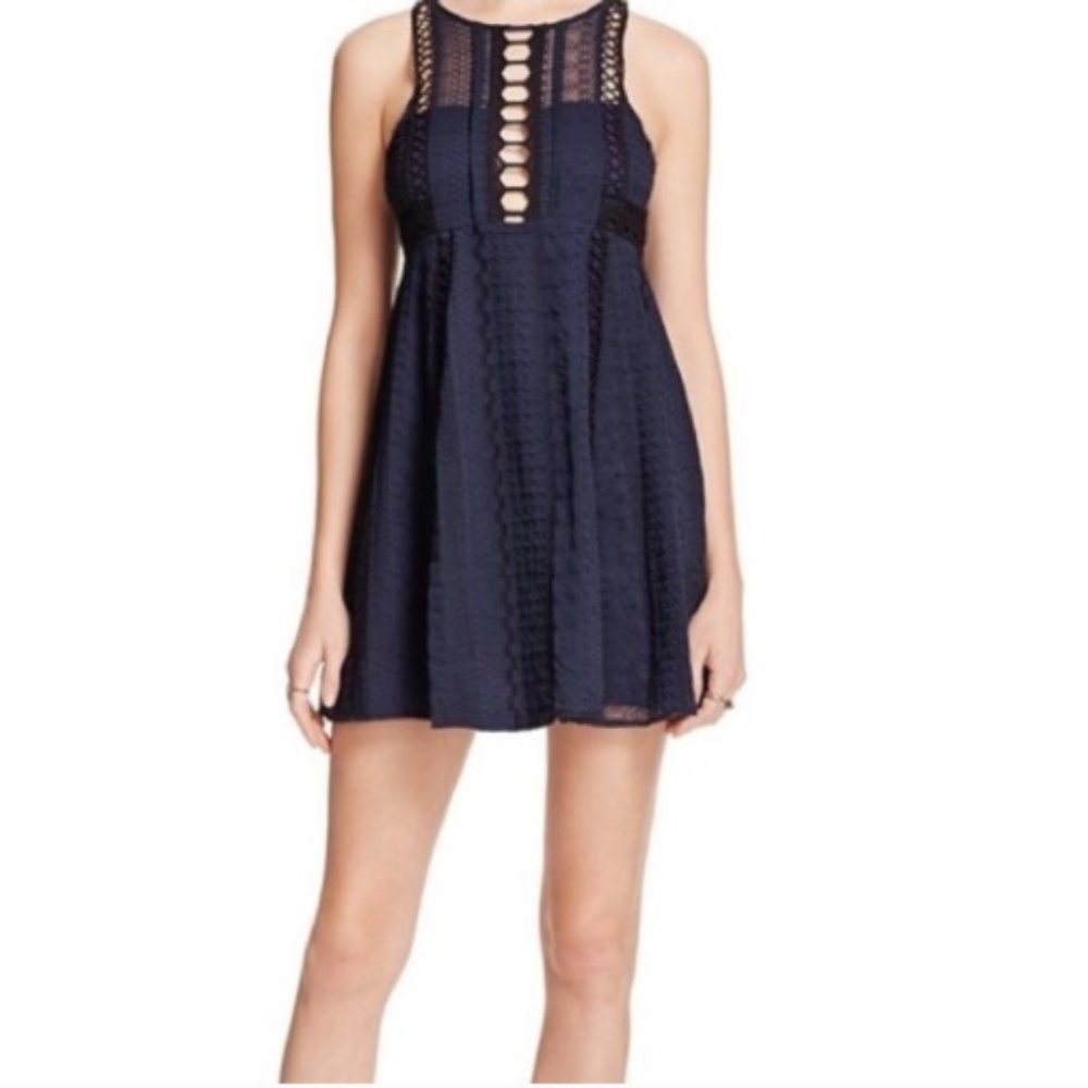 Free People Navy and Black Dress with Pockets